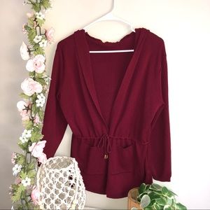 ✨SHEIN Maroon Cardigan with tie